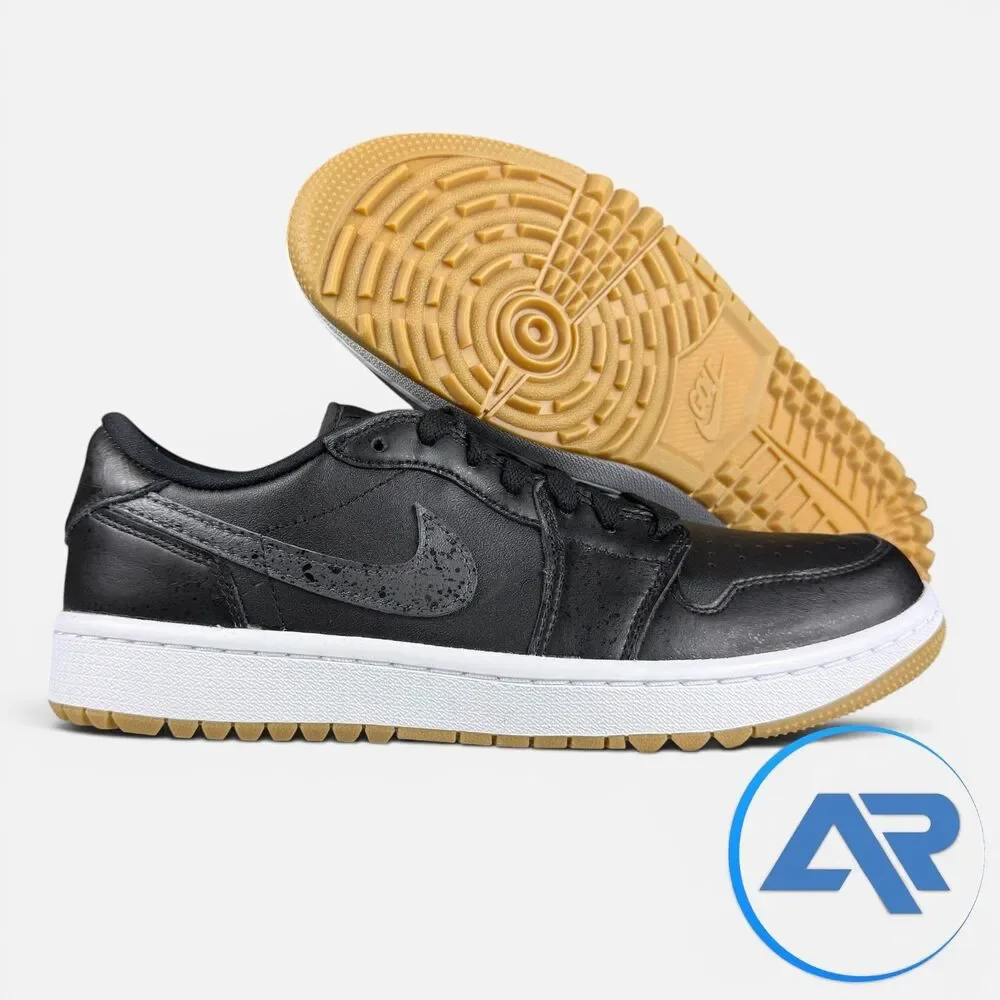 Nike Air Jordan Retro 1 Low Golf Shoes 'Black Gum' Men's Size 8 DD9315-005